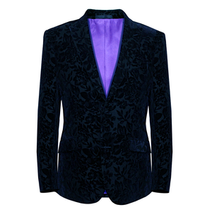 Navy Flocked Jacket Regular Length