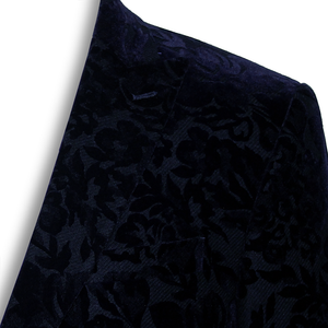 Navy Flocked Jacket Regular Length