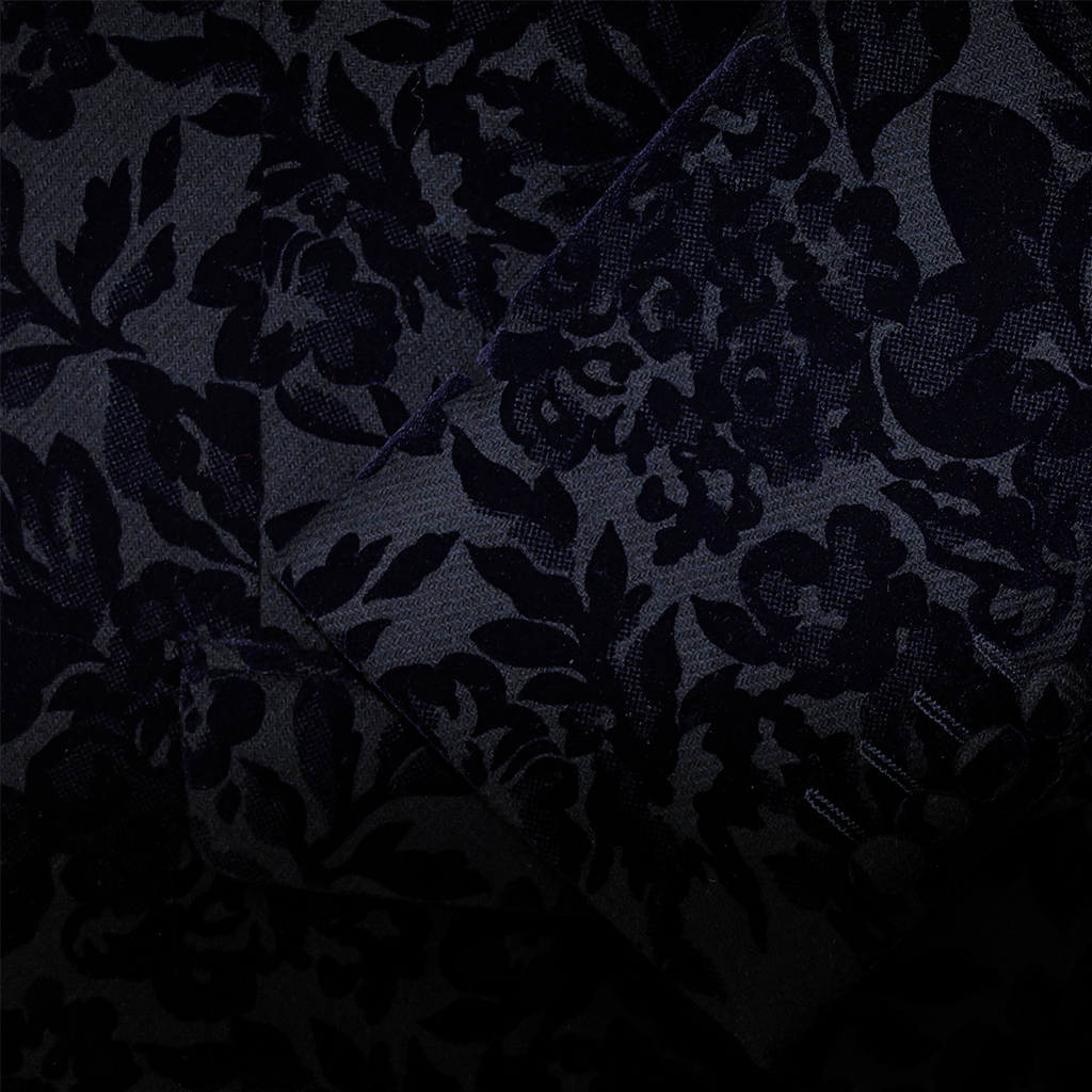 Navy Flocked Jacket Regular Length