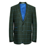 Load image into Gallery viewer, Green Overcheck Jacket Short Length
