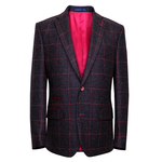 Load image into Gallery viewer, Purple Overcheck Jacket Short Length

