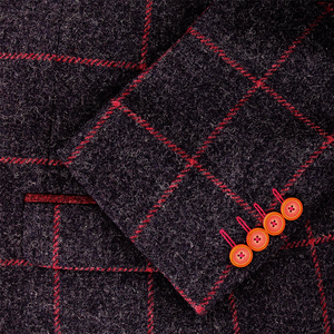 Purple Overcheck Jacket Short Length