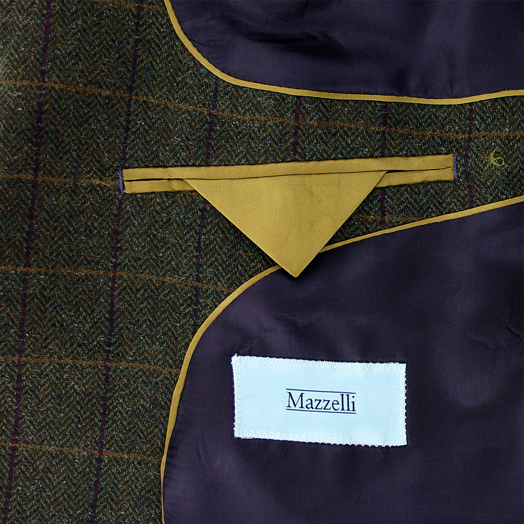 Mazzelli Jacket Green Multi Overcheck Short Length