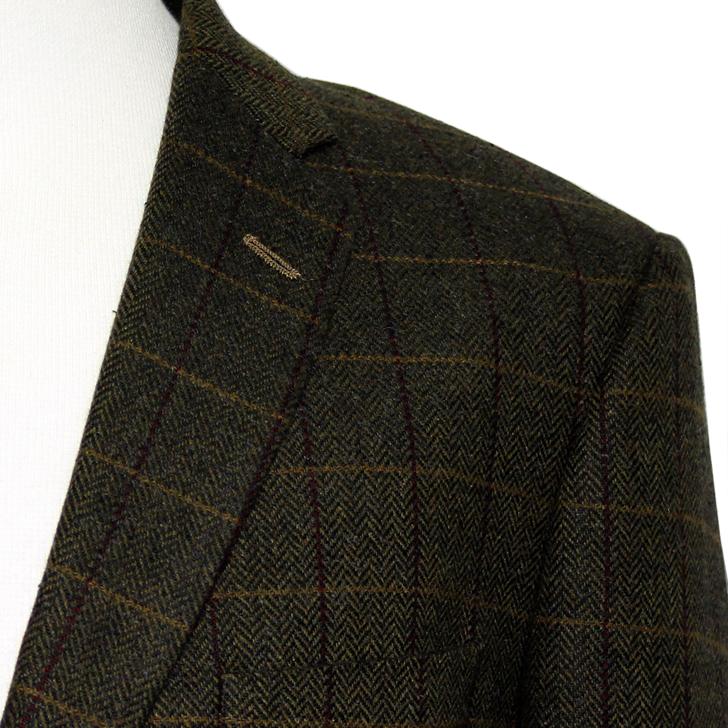 Mazzelli Jacket Green Multi Overcheck Long Length