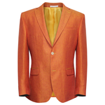 Load image into Gallery viewer, Orange Irish Linen Jacket Regular Length
