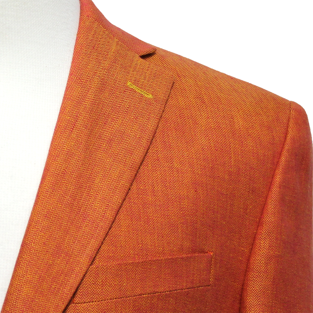 Orange Irish Linen Jacket Regular Length