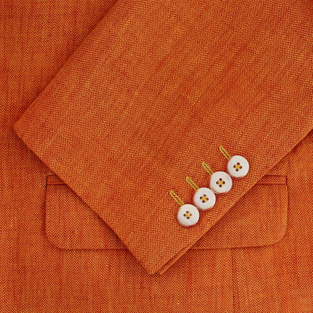 Orange Irish Linen Jacket Regular Length