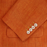 Load image into Gallery viewer, Orange Irish Linen Jacket Regular Length
