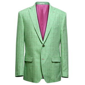 Mint Overcheck Linen Jacket