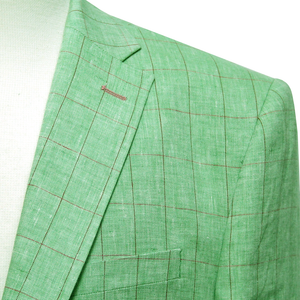 Mint Overcheck Linen Jacket