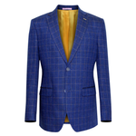 Load image into Gallery viewer, Royal Overcheck Linen Jacket
