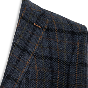 Blue Wool Overcheck Jacket