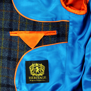 Blue Wool Overcheck Jacket