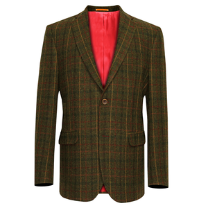 Brown Wool Overcheck Jacket
