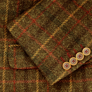 Brown Wool Overcheck Jacket