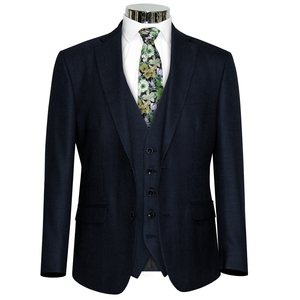 Navy Textured Suit Jacket