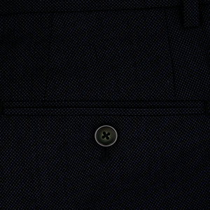 Navy Textured Suit Trousers