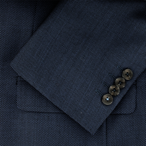 Blue Textured Suit Jacket