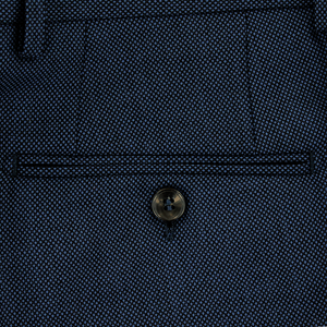 Blue Textured Suit Trousers