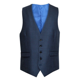 Blue Textured Suit Waistcoat