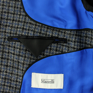 Mazzelli Navy Wool Jacket Multi Check Regular Length