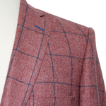 Load image into Gallery viewer, Mazzelli Pink Wool Jacket Navy Overcheck Long Length
