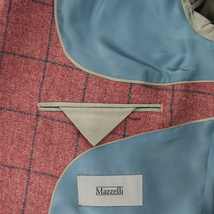 Mazzelli Pink Wool Jacket Navy Overcheck Long Length