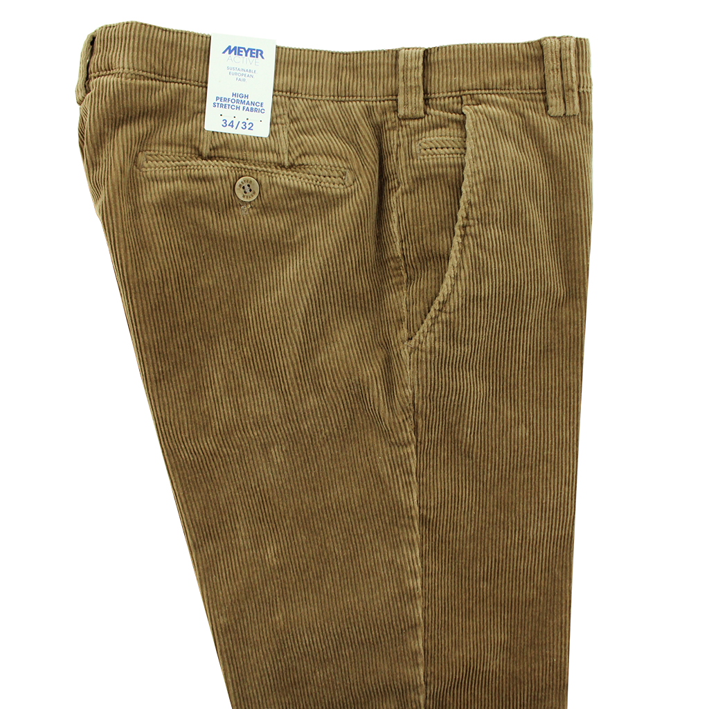 Meyer Active Bonn Corduroy Camel Trousers Short Leg