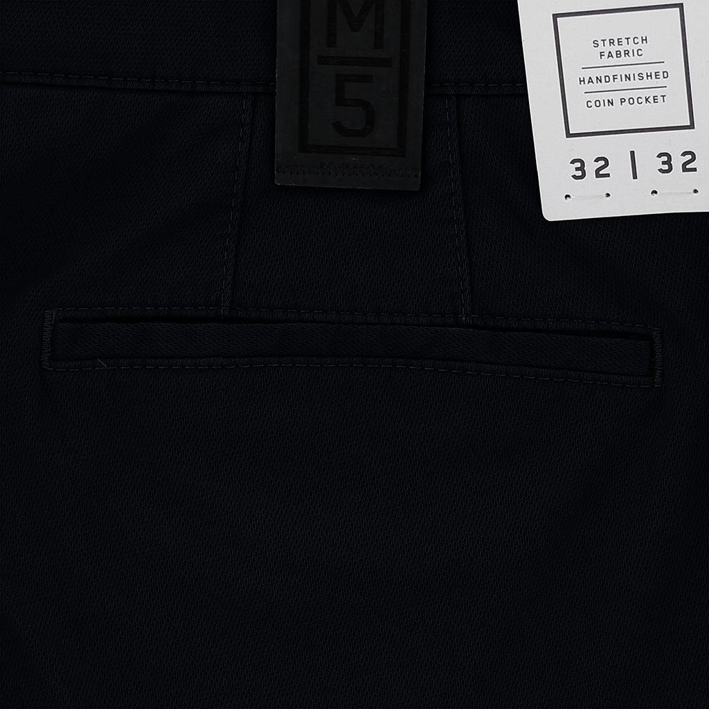 Meyer M5 Navy Pleated Trousers Regular Length