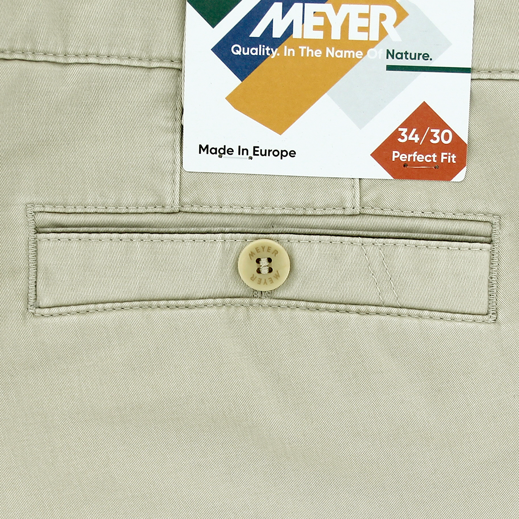 Meyer Contrast Trim New York Trouser Stone Regular Leg