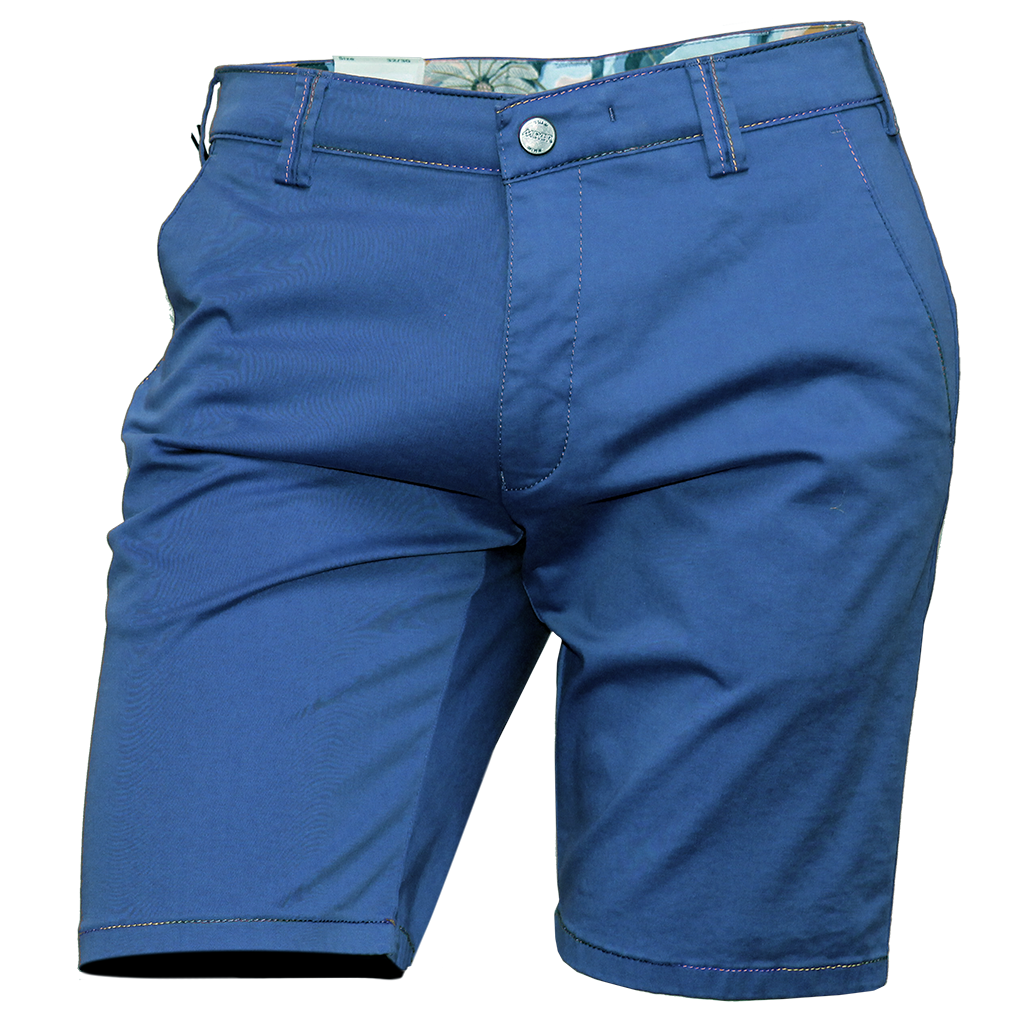 Blue Multi Stitch Shorter Shorts