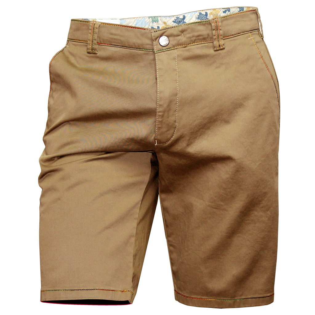 Tan Multi Stitch Shorts