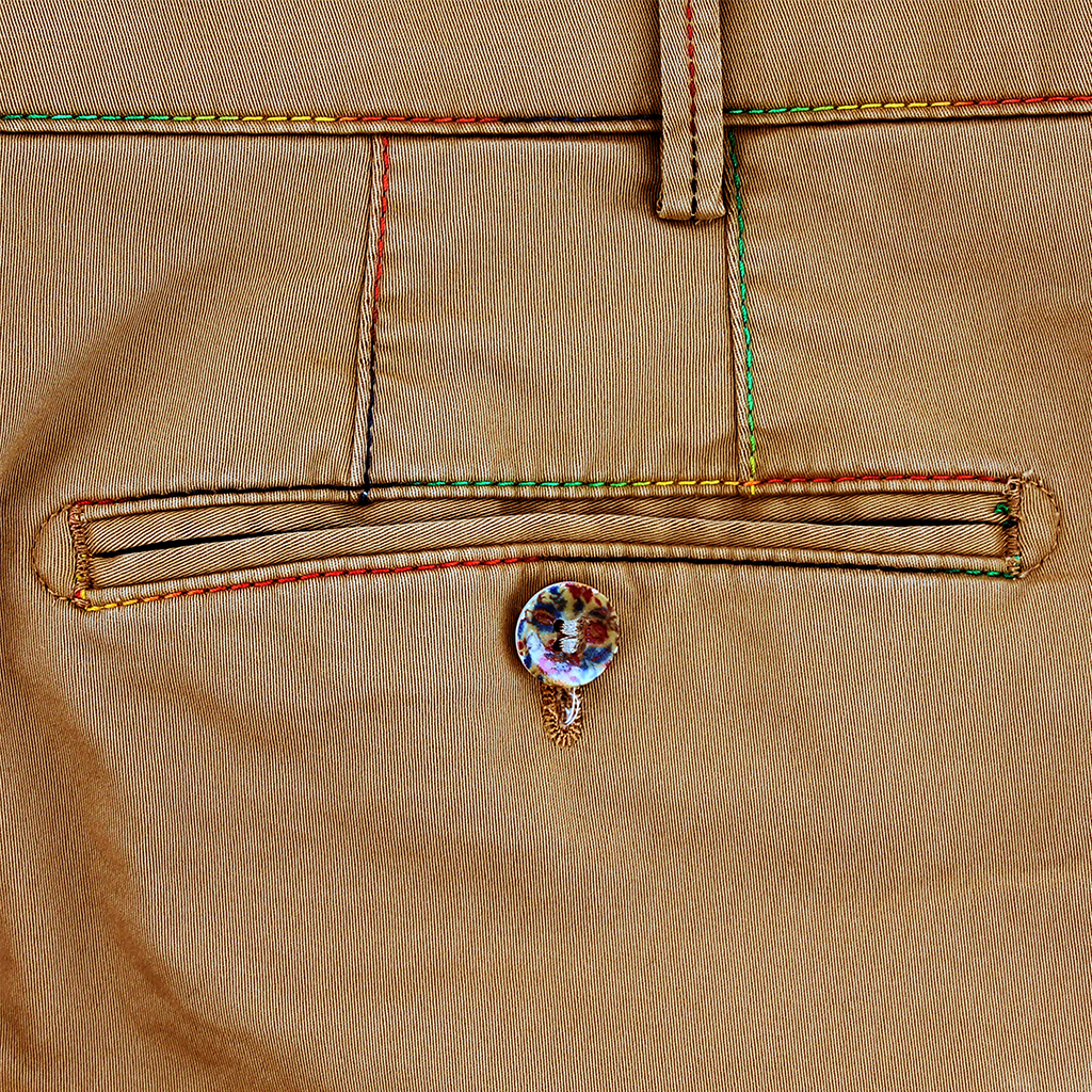 Tan Multi Stitch Shorts