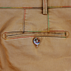 Tan Multi Stitch Shorts