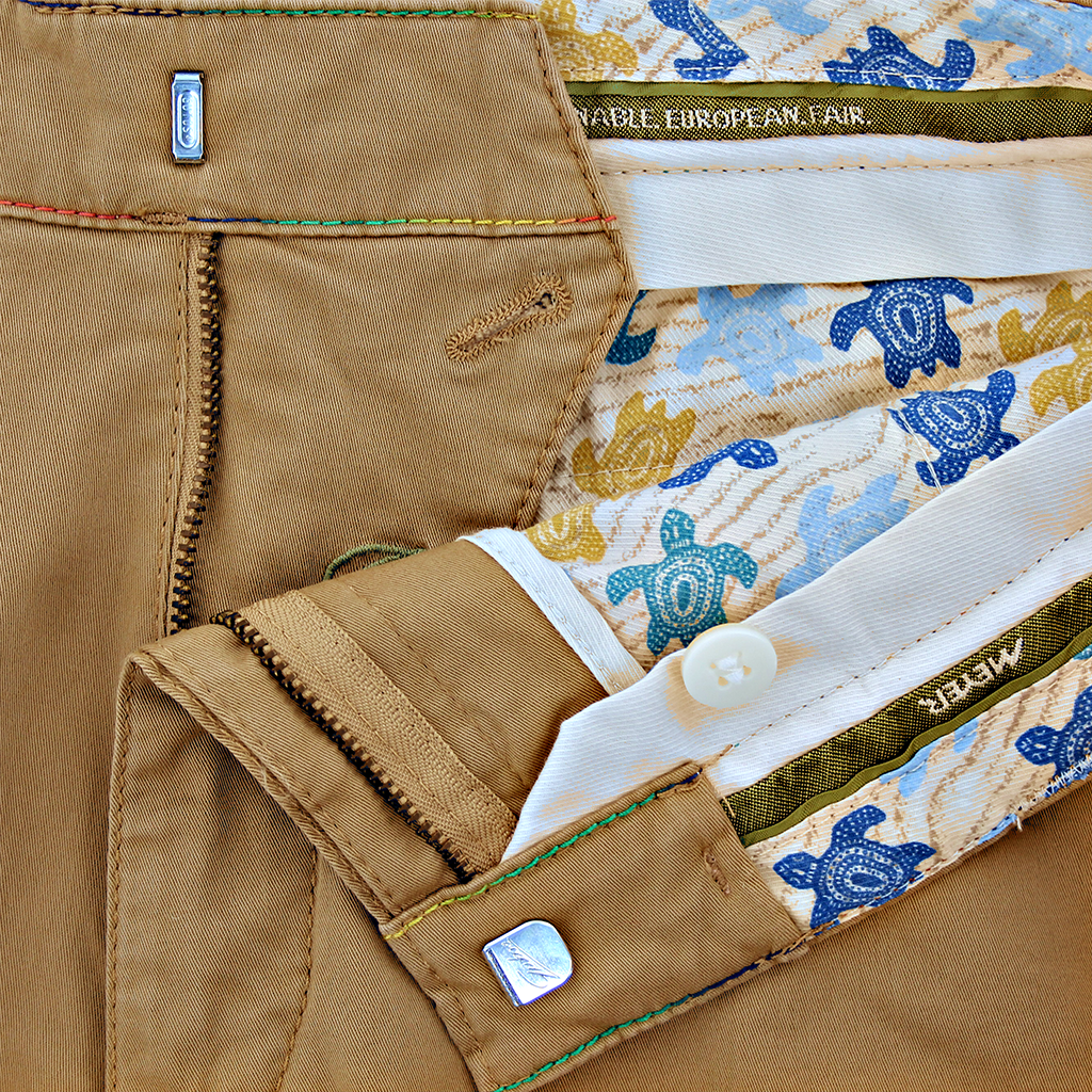 Tan Multi Stitch Shorts