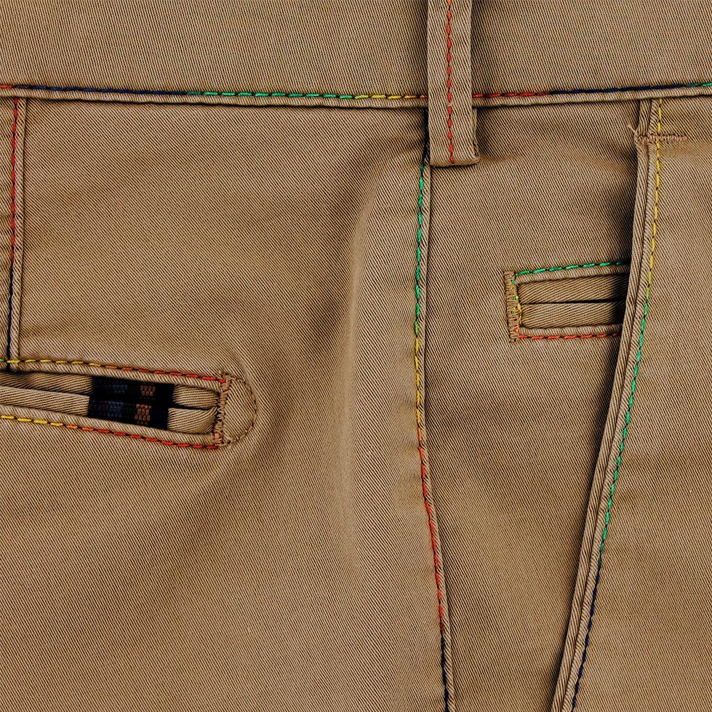 Tan Multi Stitch Shorts