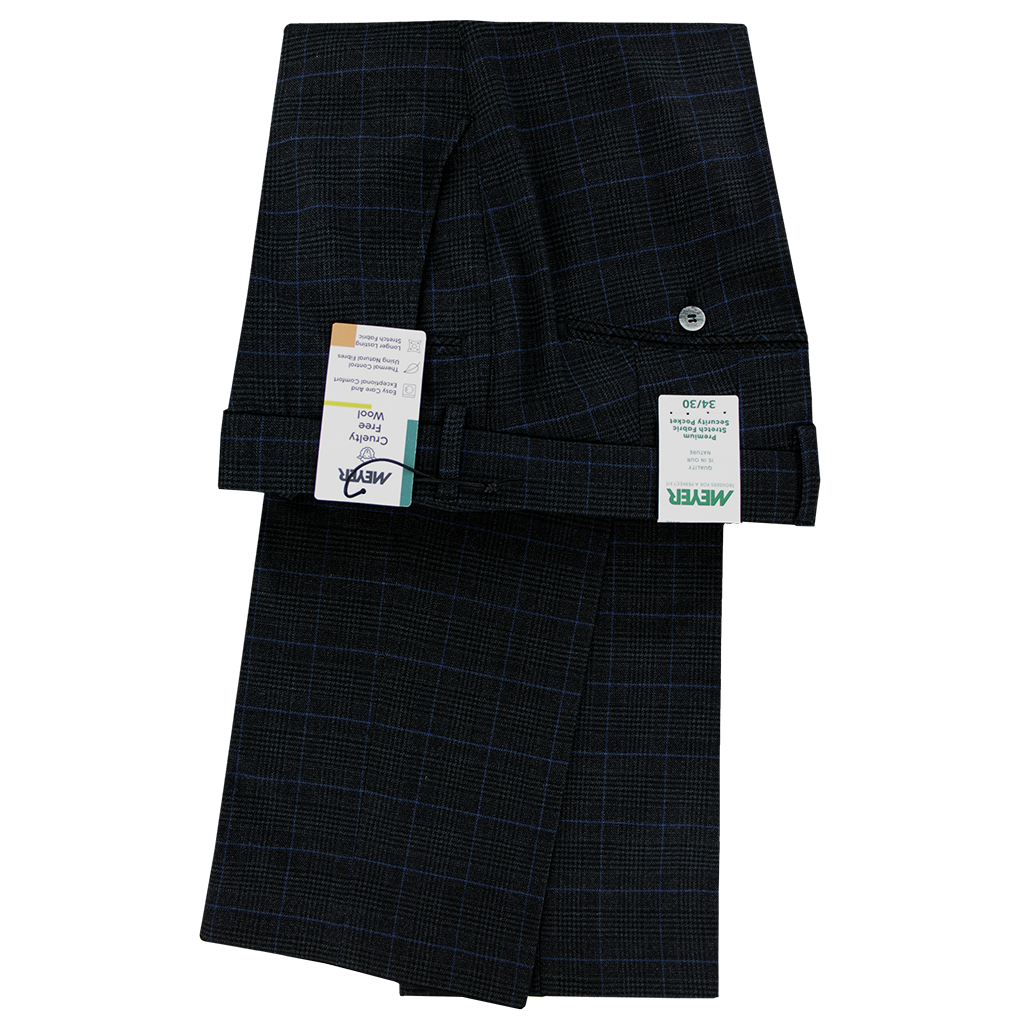 Grey Check Trousers Short Leg