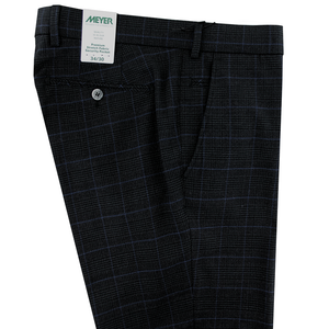 Grey Check Trousers Regular Leg