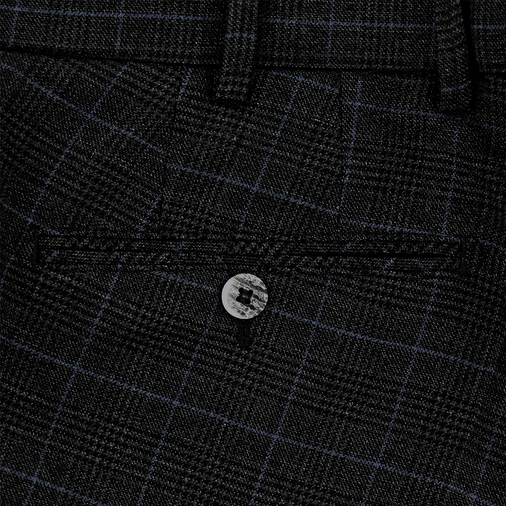 Grey Check Trousers Short Leg