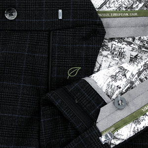 Grey Check Trousers Regular Leg