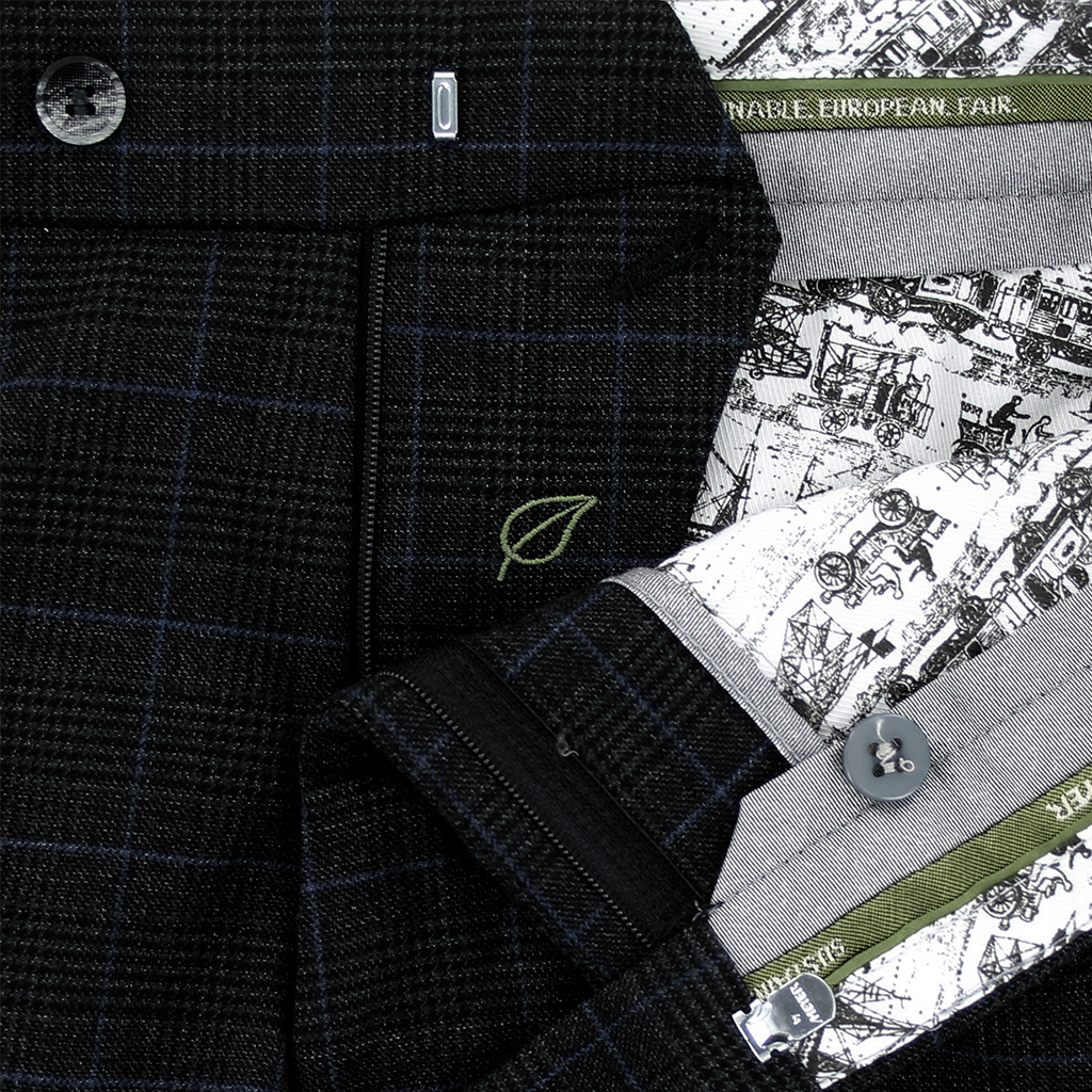 Grey Check Trousers Short Leg