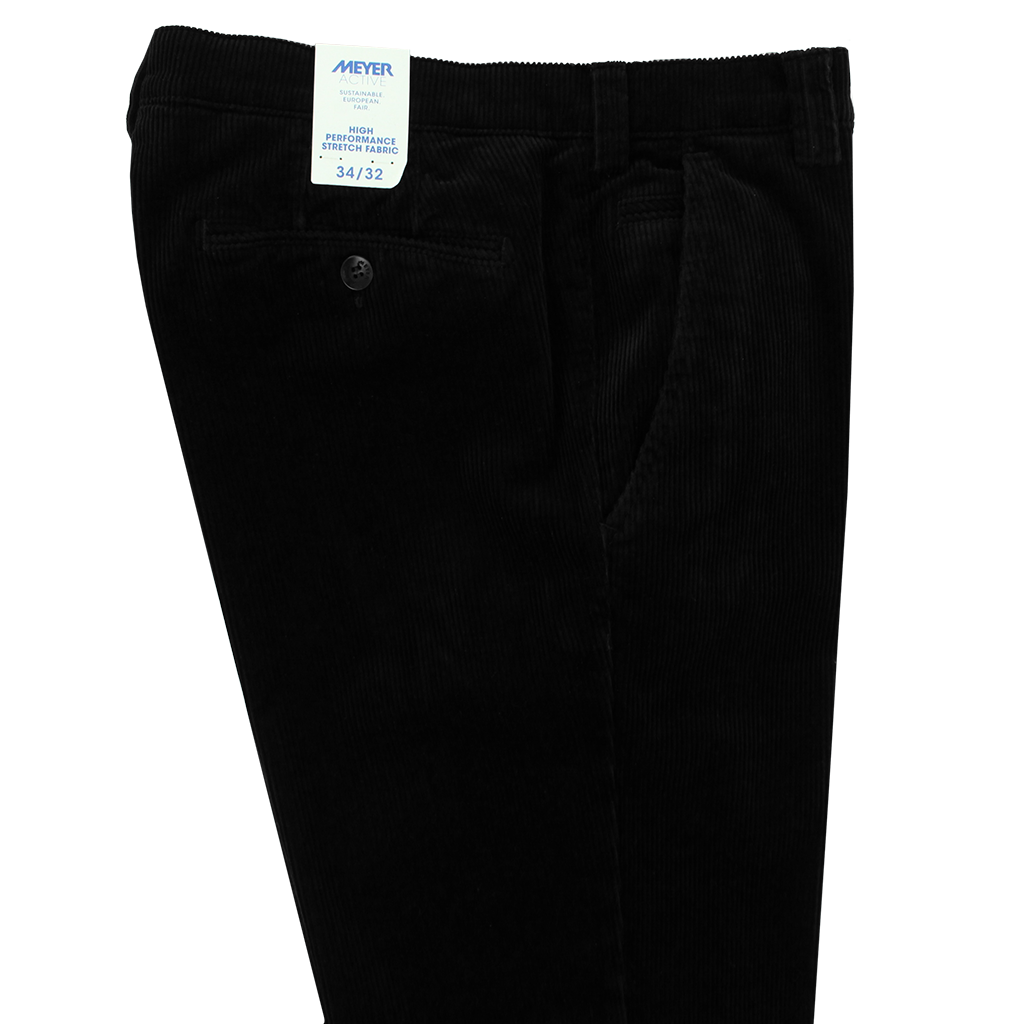 Meyer Active Bonn Corduroy Black Trousers Short Leg