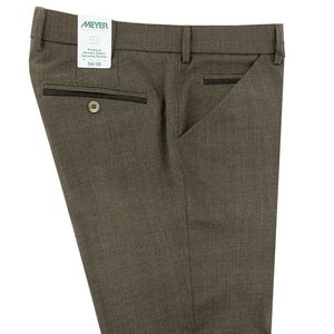Mocha Textured Dress Trousers Short Leg