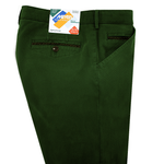 Load image into Gallery viewer, Meyer Micro Structure Cotton Trouser Chicago Basil Short Leg
