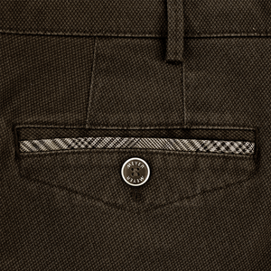 Taupe Structured Cotton Trouser Short Leg