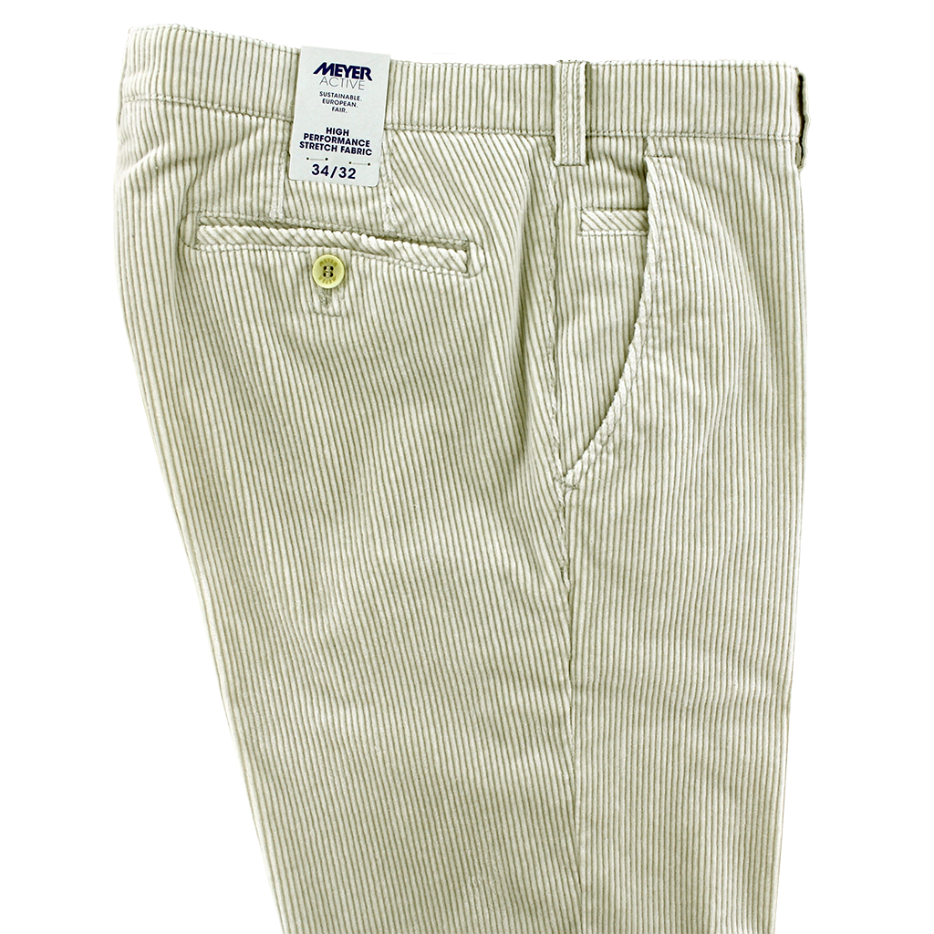 Beige Corduroy Trousers Regular Leg