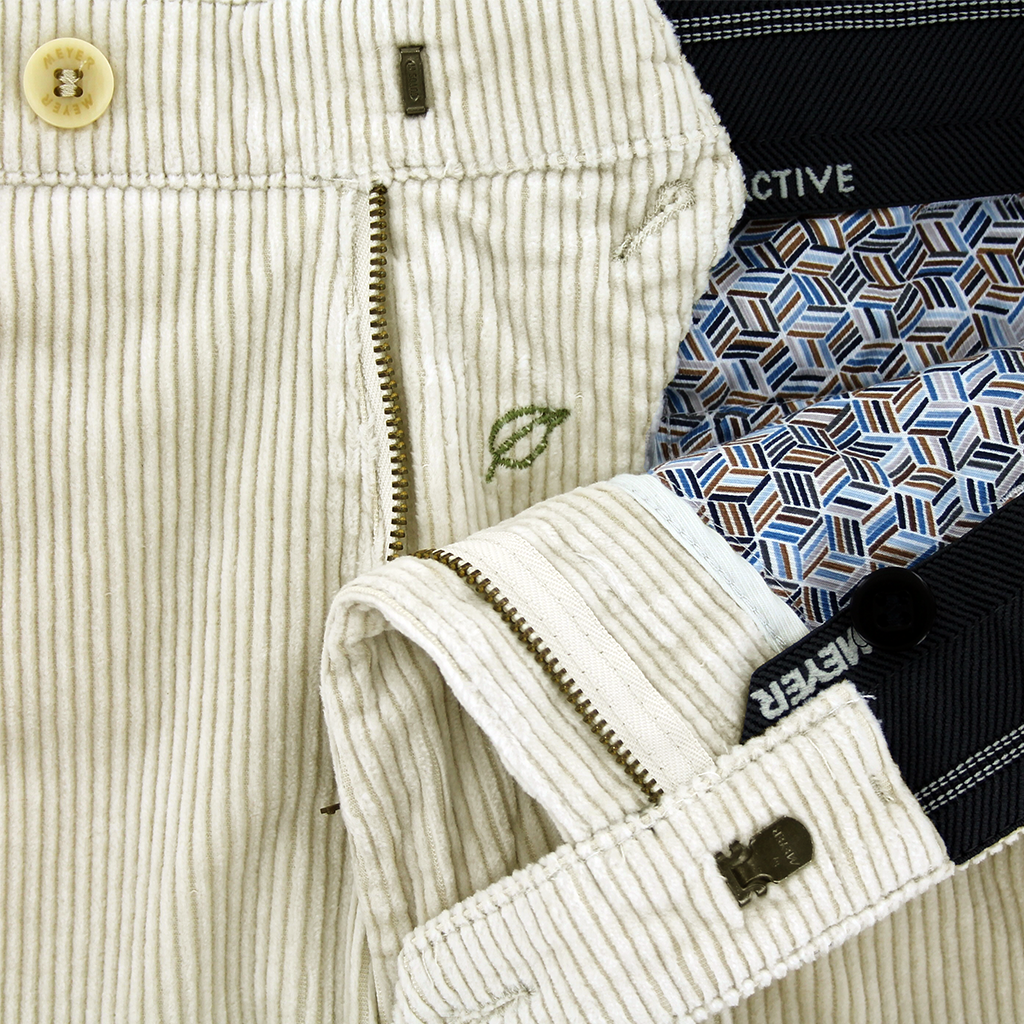 Beige Corduroy Trousers Regular Leg