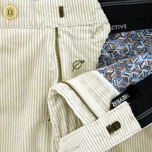 Beige Corduroy Trousers Regular Leg