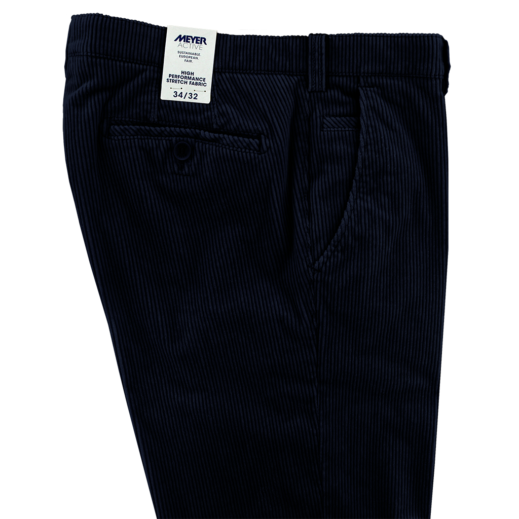 Navy Corduroy Trousers Short Leg
