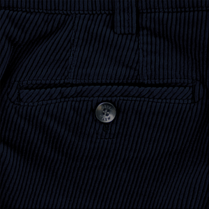 Navy Corduroy Trousers Short Leg